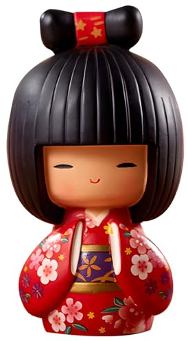 Chewtoyo Authentische Kimmidoll Kokeshi-Puppe – Traditionelle japanische Geisha, detailliertes Kunstharz-Handwerk, perfekte kulturelle Dekoration, 10,9 x 7,1 x 31 cm