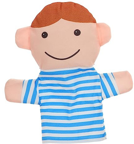 BRIGHTFUFU Handpuppe Familie Pädagogisches Spielzeug | Puppentheater Kindergeburtstagsgeschenk | Sohn | Lernspielzeug Für Rollenspiele | Stoff | Bunt | 25 cm