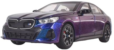 YCNXEB Miniatur Modelle 1:24 Für BMW I5 M60 Sound Licht Legierung Auto Modell Erwachsene Desktop Miniatur Szene Dekoration Originalgetreue Nachbildung(Purple)