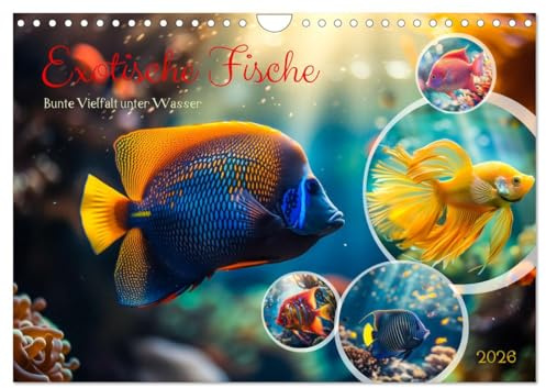 Exotische Fische (Wandkalender 2026 DIN A4 quer), CALVENDO Monatskalender: Tauchen Sie ein in die faszinierende Welt exotischer Fische, wo Farben explodieren und Formen verzaubern. (CALVENDO Tiere)