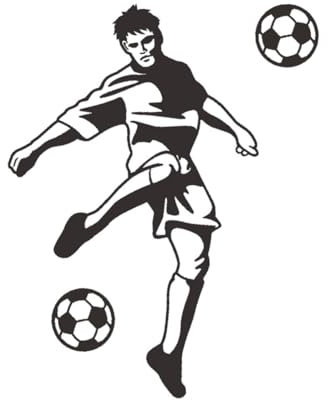 VANZACK Selbstklebende Fußball Wandaufkleber Vinyl für Kinderzimmer Abnehmbar Langlebig für Glatte Oberflächen für Spielzimmer Jugendzimmer