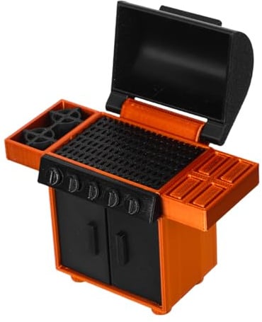 TOBBOMEY Miniatur Grillmodell für Puppenhaus Detailreiches BBQ Zubehör Lebensechte Deko für Camping und Rollenspiele Geschenk für Sammler