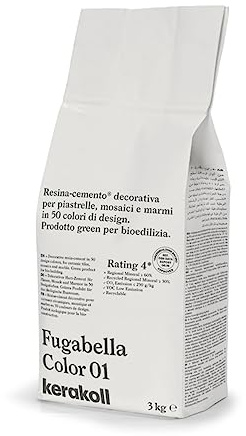 Kerakoll Fugabella Color Grout 3kg, 50 Colours (01, 3kg Bag)