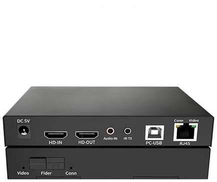 20 Kilometer Glasfaser-Extender über IP 4K 60 Hz kompatible | RJ45-Schnittstelle zu 150 m USB-KVM-Glasfaser-Transceiver, unterstützt Maus und Tastatur(With Rj45)