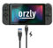 Orzly Câble de type C pour Nintendo Switch – Noir 1 m – Câble de type C pour recharger la tablette et les télécommandes de la Nintendo Switch – de type C à standard USB (USB 3.0)