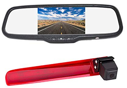 Vardsafe VS938C | Brake Light Reverse Camera + Clip-on Rear View Mirror Monitor for Volkswagen VW Transporter T5/T6 (with 2 Rear Doors)