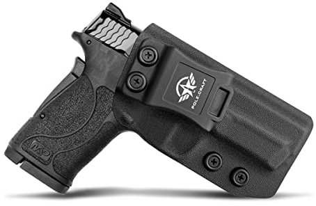 IWB Tactical KYDEX Pistolenholster for: Smith & Wesson M&P 380 Shield EZ Pistolenhalfter Hängend Carrier Verdeckte/Versteckte Pistole Case Waffenholster (Black, Right Hand Draw (IWB))