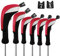 Andux 6pcs/Set Golf Club Head Covers Long Neck (3pcs Hybrid Covers + 3pcs Wood Covers) (Black/Red)
