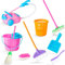 9 Pieces Dollhouse Accessories Miniature Mop Dustpan Bucket Brush Dollhouse Miniature, Dollhouse Garden 1:12 Scale Doll House Cleaning Tools for Doll Toy