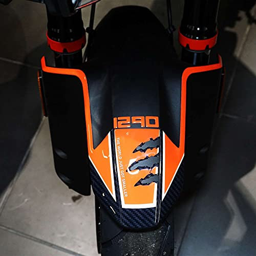 labelbike - 3D Aufkleber für Motorrad Kotflügel Dekorationen und Schutz aus Kunstharz kompatibel mit KTM 1290 Super Adventure S (2021-2024) Farbe SchwarzmOrange-Weiß