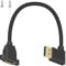 Maxhood Right Angle Displayport Cable 1.4, 90 Degree Displayport Cable 1.4, DP Male to Female Extension Cable Displayport V1.4 Extender with Screw Panel Mount Support 8K/60Hz, 4K/144Hz, 30cm