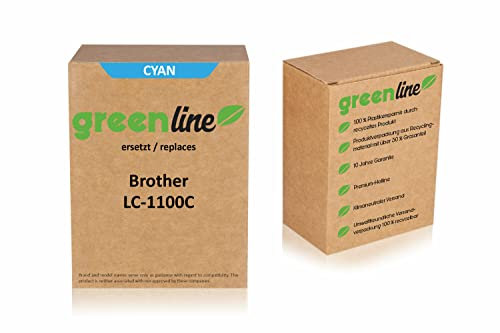 Inkadoo Druckerpatronen greenline ersetzt Brother LC-1100 Y Tintenpatrone LC1100 Y MFC-5490 CN MFC-6690 CW DCP-383 C MFC-490 Series DCP-585 CW