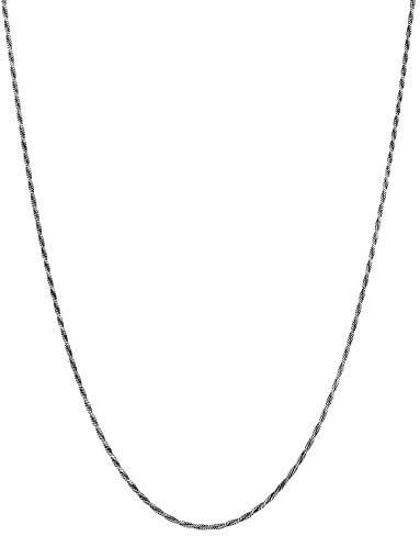 Kuzzoi Exklusive 925 Silber Herren Halskette für Anhänger, Herren Silberkette (1.4 mm) oxidiert, Kordelkette ohne Anhänger für Mann und Frau, Basic Kette gedrehte Optik, Länge 55 cm