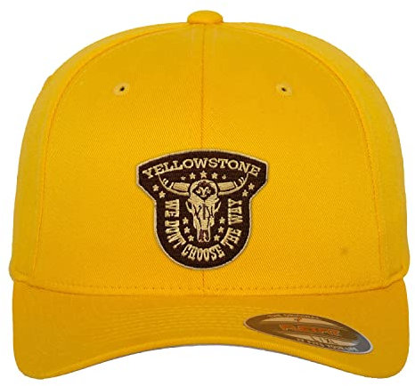 Yellowstone Offizielles Lizenzprodukt We Don't Choose The Way Flexfit Cap (Gelb), Klein/Mittel