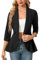 Clearlove Business Jersey Blazer - Blazer da donna, elegante, sportivo, sciancrato, maniche a 3/4, Nero , M