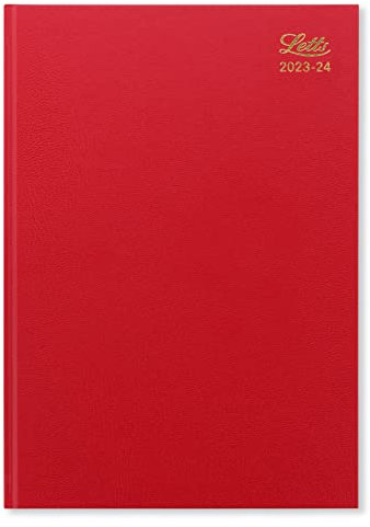 Letts Standard A4 akademischer Kalender 2023/2024 Wochenansicht, 13 Monate, Rot