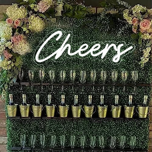 Panneau néon Cheers alimenté par USB avec interrupteur à intensité variable panneau néon LED pour décoration de fond mural panneau lumineux néon pour bar fête d'anniversaire mariage 38,1 x 14 cm