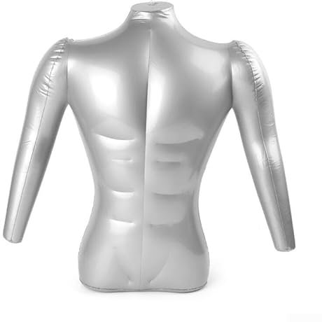 Lioaeust Aufblasbare Schaufensterpuppe für Männer, Halbkörper mit Arm, PVC, aufblasbare Schaufensterpuppe, männlicher Schnuller, Torso-Modell für Stoffaufbewahrung, Display, 71 cm