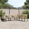 IKAYAA 4-TLG Balkonlounge Alu Gartenlounge Set Gartenmöbel Klein Balkonmöbel Sofagarnitur Balkon Gartenlounge Loungemöbel Alu Ecklounge Gartensofa Balkon Sofa mit Kissen Taupe