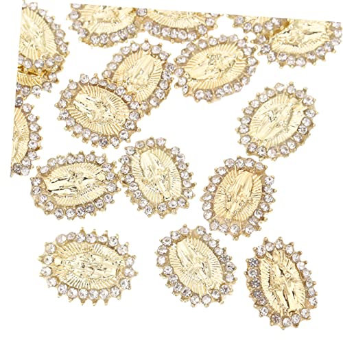 FRCOLOR 30pcs Mary Nail Charms Lightweight Alloy Nails Supplies Accessories Golden Party Decoration