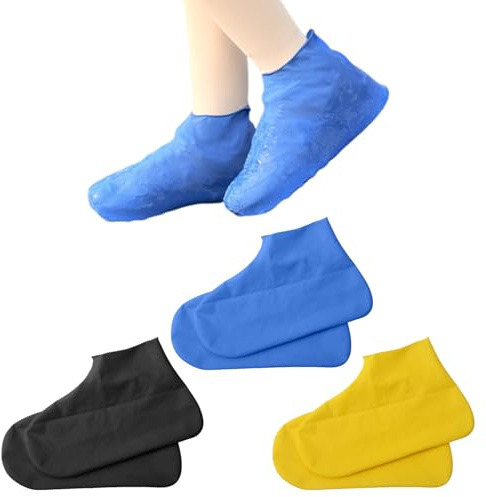 3 Paar Schuhüberzieher Wasserdicht,Schuh Überzieher Schuhe Regen Schuhüberzieher Mehrweg,Überschuhe Wasserdicht,Regenschutz Schuhe,Regenüberzieher Schuhe,Regenfüßlinge,Schuhschoner,Galoschen