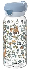 Mepal - Trinkflasche mit Klappdeckel Campus - Deckel springt per Knopfdruck auf - Trinkflasche Kinder Kohlensäure Geeignet - Auslaufsicher und Spülmaschinengeeignet - 600 ml - Forest Friends