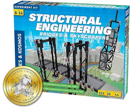 Thames & Kosmos | 625414 | Structural Engineering | Bridges & Skyscrapers |Science & Engineering Kit | Build 20 Models | Learn about Force, Load, Compression, Tension | Ages 8+