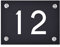 Hausnummer Schild 12 aus Acryl, Hausnummernschild in schwarz, mit weißer Schrift inkl. Zubehör