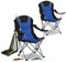 Relaxdays 2X Campingstuhl faltbar, gepolsterte Lehne, verstellbar, Angelstuhl, Faltsessel, HBT: ca. 108 x 90 x 72 cm, blau-schwarz
