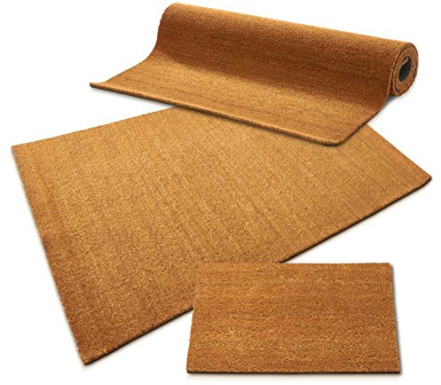 casa pura Kokos Fußmatte - rutsch & wetterfeste bei Schnee & Regen Kokosmatte aus Kokos Naturfasern Meterware, auch für großflächige Eingänge - I 17mm, 50x80cm