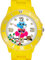 Taffstyle Kinder Armbanduhr Silikon Sportuhr Bunte Sport Uhr mit Blumen Eulen Familie Motiv Analog Quartz Little 34 mm Gelb