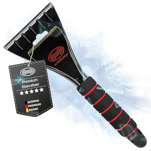 HEYNER® Eiskratzer Auto mit extra breiter Messingklinge und Eisbrecher Scheibenkratzer Eisschaber aus Polycarbonat und angenehmer Softgriff Größe: 11 x 29,5 cm