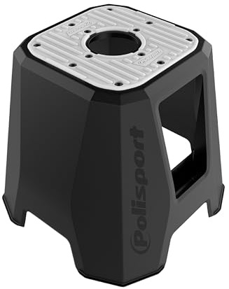 Polisport 8985800001 – Chevalet en Plastique Haute Résistance Avec Revêtement Supérieur Antidérapant, Léger et Avec Poches à Outils. Conception de Couleur Black