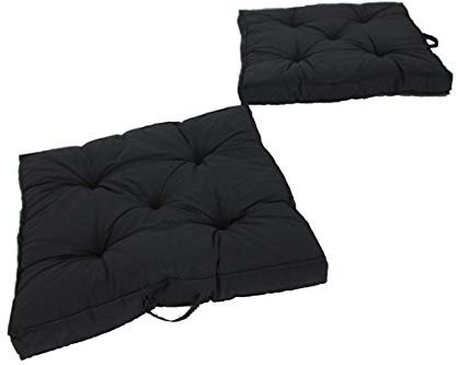 Ambientehome Kastenkissen Loungekissen, 2er-Set 60 x 60 cm Dunkelgrau Auflagen, 65 Prozent Baumwolle, 35 Prozent Polycotton