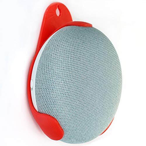 Wandhalterung, Befestigung Hülle, Schutz Case für Google Home Mini Smart-Speaker (Rot)