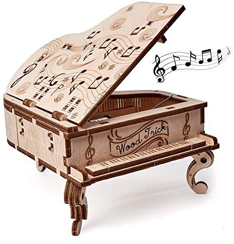 Wood Trick Toy Klavier Spieluhr Moonlight Sonata, hölzernes musikalisches Klavierspielzeug Mini - 3D-Holzpuzzle, Montagespielzeug, Denksport für Erwachsene und Kinder