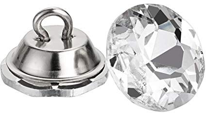 Ignpion, bottoni rotondi in vetro trasparente da 16 mm, taglio a diamante, con anello per cucito, trapuntatura, divano, tappezzeria, testiera e artigianato, confezione da 50
