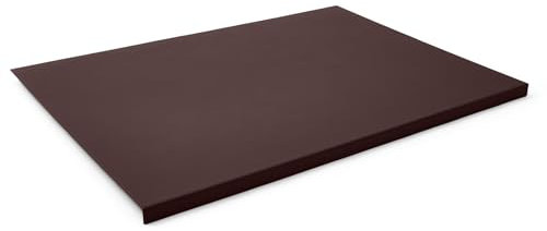 Eglooh - Adamantis - Gewinkelte Schreibtischunterlage echtem Leder Dunkel Braun cm 90x60 - Modernes Design, Innenseele aus Stahl mit L-geformtem Vorderprofil und rutschfester Boden - Made in Italy