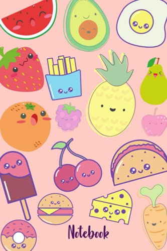 Cute Snack Notebook - Kawaii themed foods: Cute kawaii themed food notebook