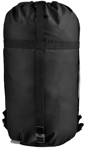 TRIWONDER Kompressionssack Wasserabweisend und Ultraleichte, Schlafsack Aufbewahrungstasche mit Staubklappe für Schlafsack Rucksackreisen, Wandern, Camping, Reisen (L, Schwarz)