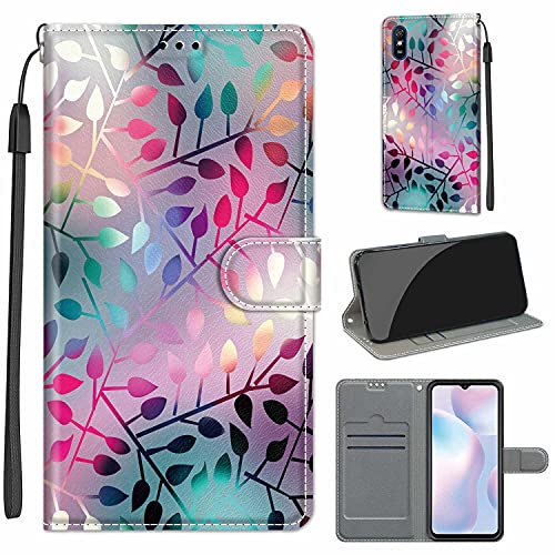 TOMYOU Hülle für Xiaomi Redmi 9A, Stoßfestes Flip-Holster, Premium Leder PU Handyhülle, Flip Case Wallet mit [Magnetic Closure] für Xiaomi Redmi 9A