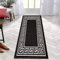 B&B Carpet Runners for Hallways Non-Slip Long & Wide Heavy-Duty Plain | 80 x 300 cm Super Absorbent Indoor Stair Carpet and Kitchen Anti-slip Floor Mats - Greeky Rug - Black & White
