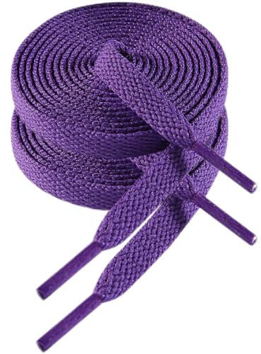 VSUDO Lacets Violets Plats 140 cm pour Basket, Lacets Chaussures Violet Plat pour Sneakers - Compatible avec Nike Air Force, Adidas Stan Smith, Converse, Vans, New Balance, etc. (1 Paire-Violet-140cm)