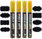 DIGIELE Kreidestift Gold, 2 Gold Kreidestifte 3mm + 2 Gold Kreidemarker 6mm + 16 Tafel Labels, Reversibel Stiftspitze, Trocken/Feucht Abwischbare Flüssigkreide für Whiteboard, Tafel, Fenster & Glas