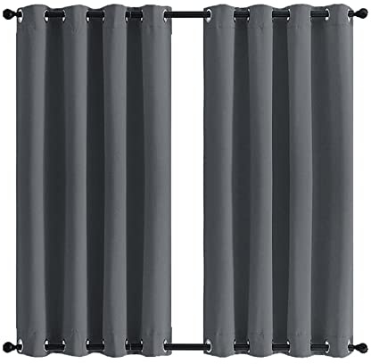 MENGH Outdoor Vorhang Wetterfes 190x200cm, UVschutz Wasserabweisend Wetterfest Balkon Terrasse Vorhängel Für Balkon Terrasse Wasserdicht Sichtschutz Sonnenschutz - Grau 1 Stück