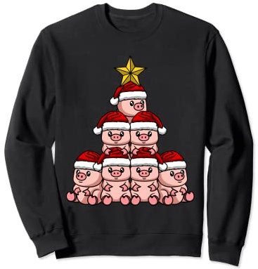 Lustiges Schwein Weihnachtsbaum Ornament Deko Weihnachten Sweatshirt
