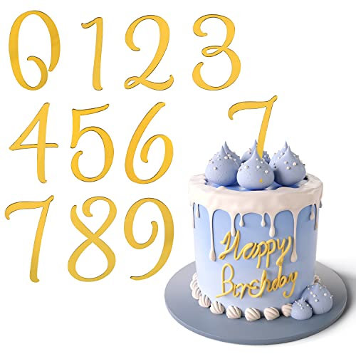 10 Stück Acryl tortenaufsatz, mit 0-9 Zahlen Cake Number Deko Kuchen Aufsatz für Party Jubiläum Feier Geburtstag Hochzeitstorte Dekorationen