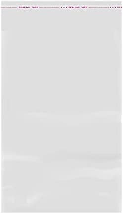 IBOO - 100 Sacchetti 25 x 35 cm, in plastica, trasparenti, autoadesivi, OPP, sacchetti da imballaggio adesivi, 35 micron.