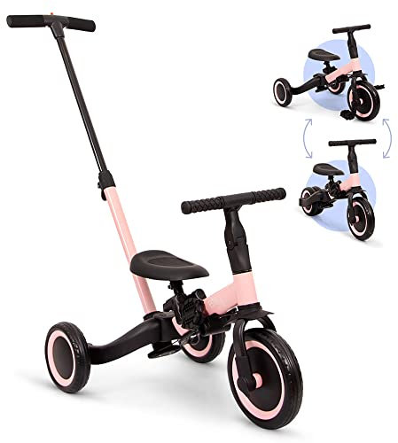 Billy 4-in-1 Kinderfahrrad mit Schubstange Gio, Rosa