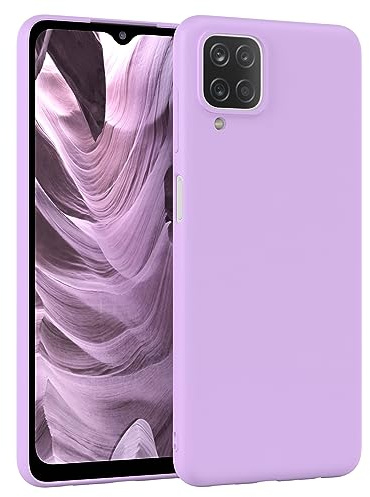 EAZY CASE - Silikonhülle für Samsung Galaxy A12 Hülle Silikon Case Lila weich stoßfeste Handyhülle Samsung Galaxy A12 Schutzhülle mit Kameraschutz Dünn Premium Schutz Cover TPU Phone Bumper in Violett
